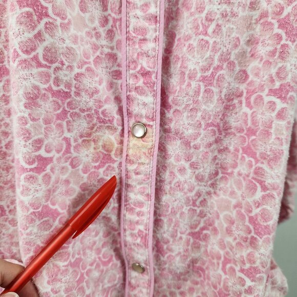 Artistic Fantasy Vintage 90's Nightgown Small Floral Button-Up With Pockets Pink - Picture 10 of 14